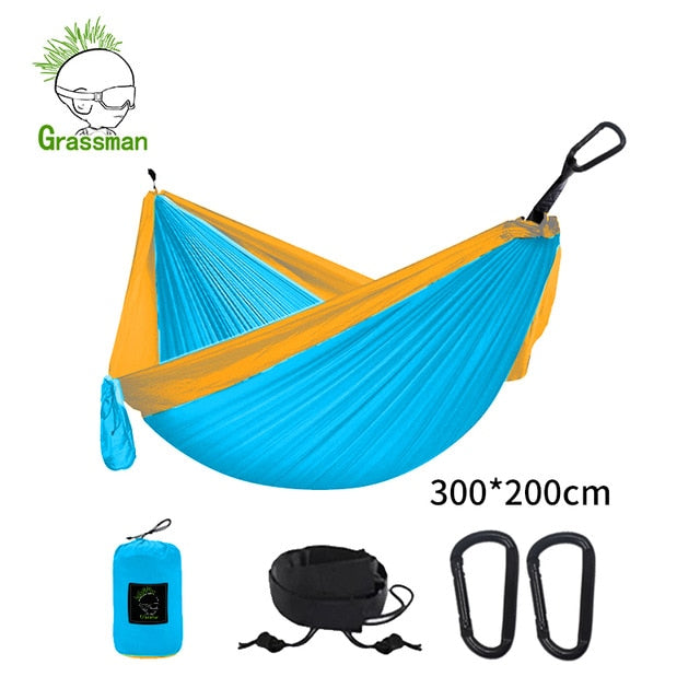 300*200cm Portable Camping Parachute Hammock Survival Garden Outdoor Furniture Leisure Sleeping Hamaca Travel Double Hanging Bed