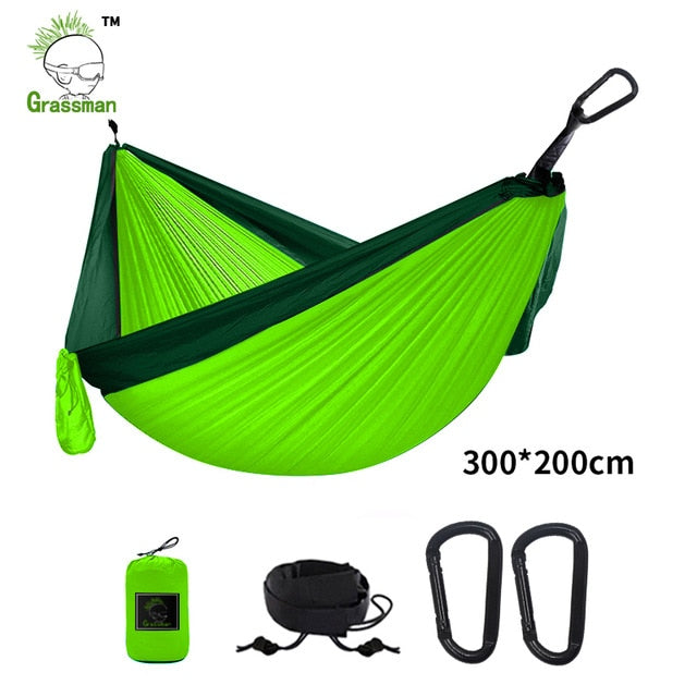 300*200cm Portable Camping Parachute Hammock Survival Garden Outdoor Furniture Leisure Sleeping Hamaca Travel Double Hanging Bed