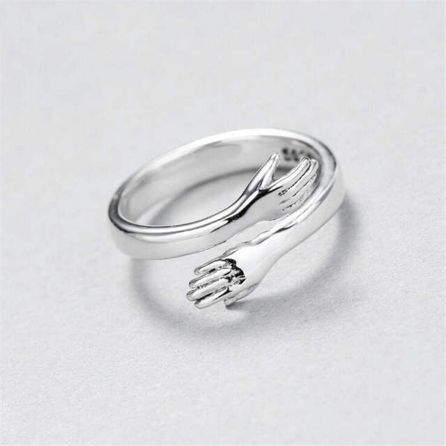 Vintage Silver Color Metal Punk Letter Open Rings Design Finger Rings for Women men Party Jewelry Gifts LETTER