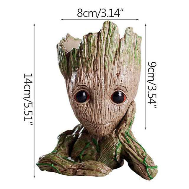 Groot Flowerpot Cute Model Toy Pen Pot Flower Pot Planter Figurines Tree Man Garden Planter Flower Pot Gift For Baby Kids