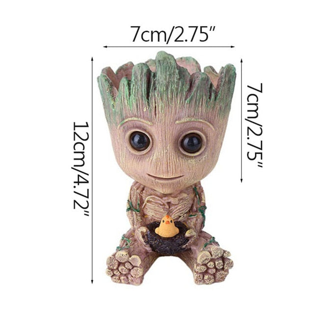 Groot Flowerpot Cute Model Toy Pen Pot Flower Pot Planter Figurines Tree Man Garden Planter Flower Pot Gift For Baby Kids