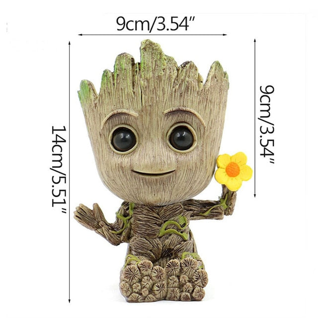 Groot Flowerpot Cute Model Toy Pen Pot Flower Pot Planter Figurines Tree Man Garden Planter Flower Pot Gift For Baby Kids