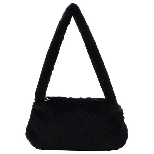 Fluffy Shoulder Messenger Bag Plush Soft Underarm Shoulder Fashion Casual Soft Crossbody Bags Women Totes Bags Clutch Bag