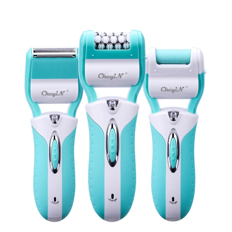 Multifunctional 3 in 1 Hair Removal Epilator Rechargeable Lady Shaver Callus Remover Cordless Bikini Trimmer Foot Dry Skin Clean