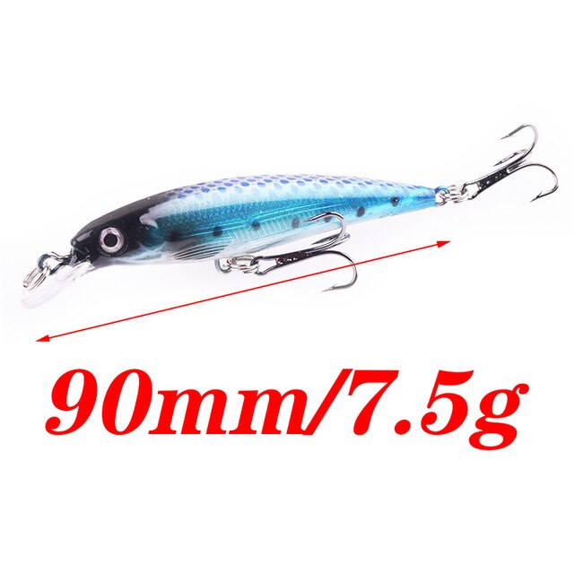 1Pcs Deep Diving Fishing Minnow Hard Lures 9.5cm 8g Wobbler Swimbaits Artificial Plastic Bait Crankbait Bass Isca Pesca Tackle