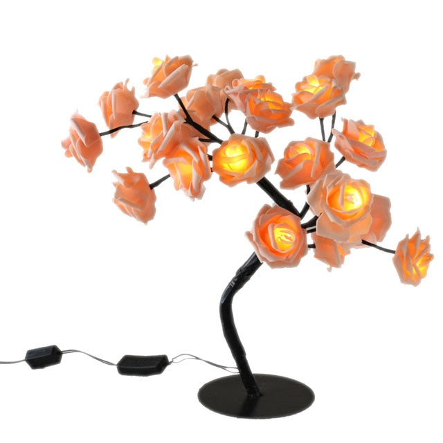 LED Table Lamp Rose Flower Tree USB Night Lights Home Decoration LED Table Lights Parties Xmas Christmas Wedding Bedroom Decor