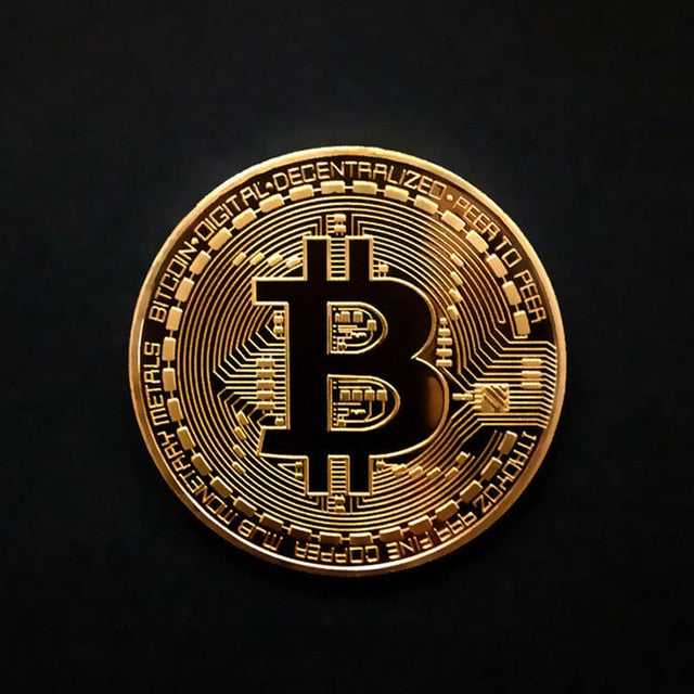 Bitcoin Commemorative Coin BIT Coin Art Collection Gold Plated Bitcoin BTC with Case Physical Metal Antique Imitation Coins