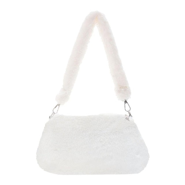 Fluffy Shoulder Messenger Bag Plush Soft Underarm Shoulder Fashion Casual Soft Crossbody Bags Women Totes Bags Clutch Bag