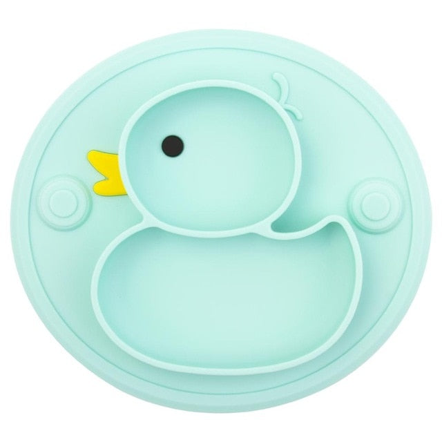 Baby Silicone Plate Set Self-Feeding Antislip Saucer Suction Children's Tableware Silicone Dish for Baby-Led Weaning 9 Months+