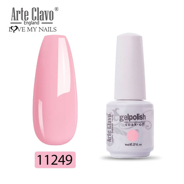 Arte Clavo Hybrid Varnishes 8ml Gel Nail Polish All For Manicure Semi Permanent UV Gel Nail Lacquer Soak Off Top Base Coat
