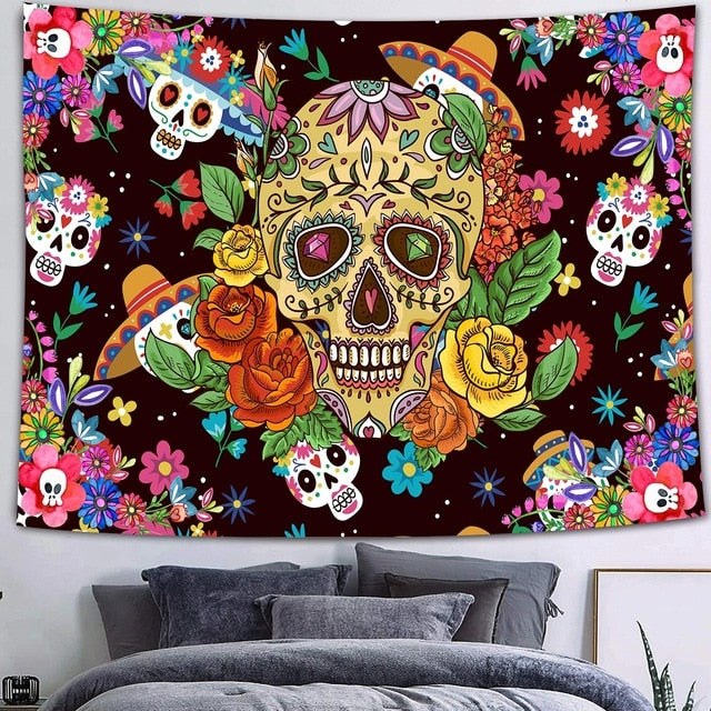 Simsant Mushroom Forest Castle Tapestry Fairytale Trippy Colorful Butterfly Wall Hanging Tapestry for Home Dorm Fantasy Decor