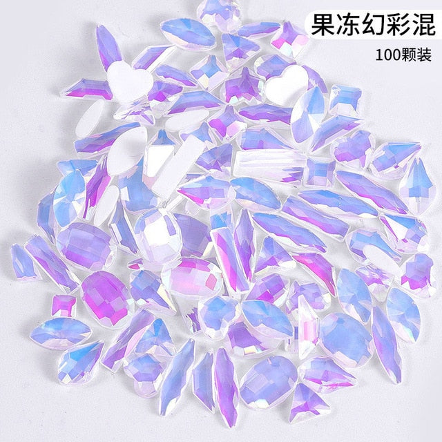 1 Box 100PCS rhinestones for nail art decorations zircon diamond charms gem nail art accessories 3D Nail Art Decorations