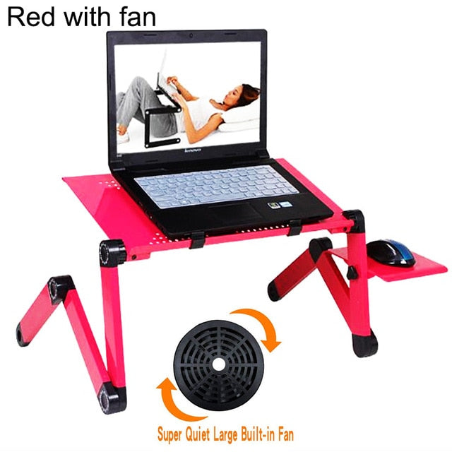 Adjustable Aluminum Laptop Desk Ergonomic Computer Desk Portable TV Bed Lapdesk Tray PC Table Stand Notebook Table Desk Stand