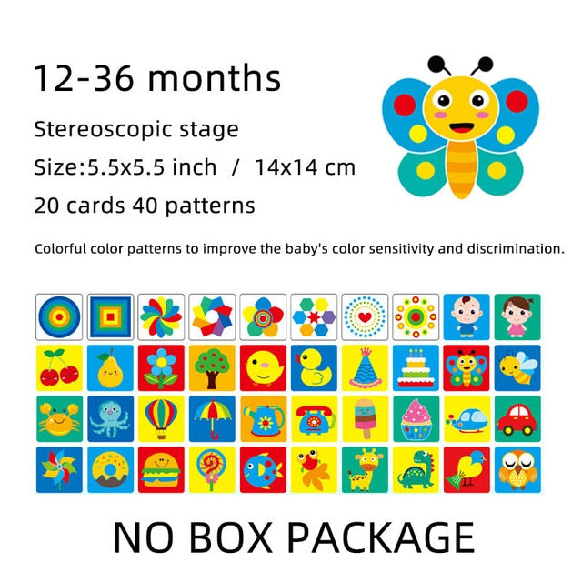 Montessori Baby Toys Black White Flash Cards High Contrast Visual Stimulation Learning Activity Flashcards Baby Gifts C0642H