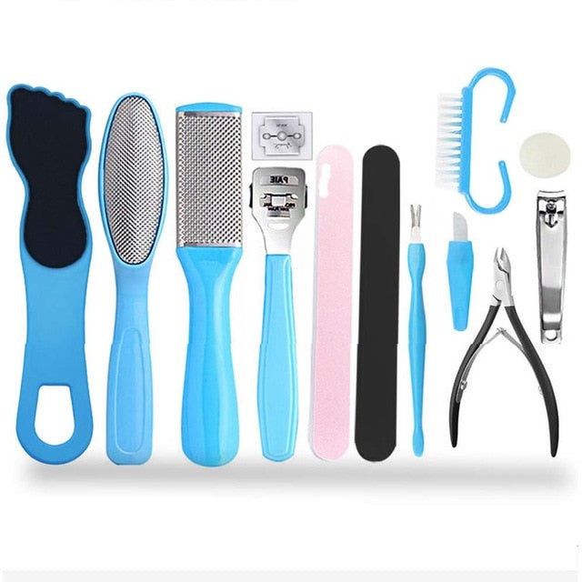 Professional Pedicure Tools Shaver Foot Feet File Care Kit Spa Scrubber Dead Skin Remove Callus Curette for Pedicure Heels Set