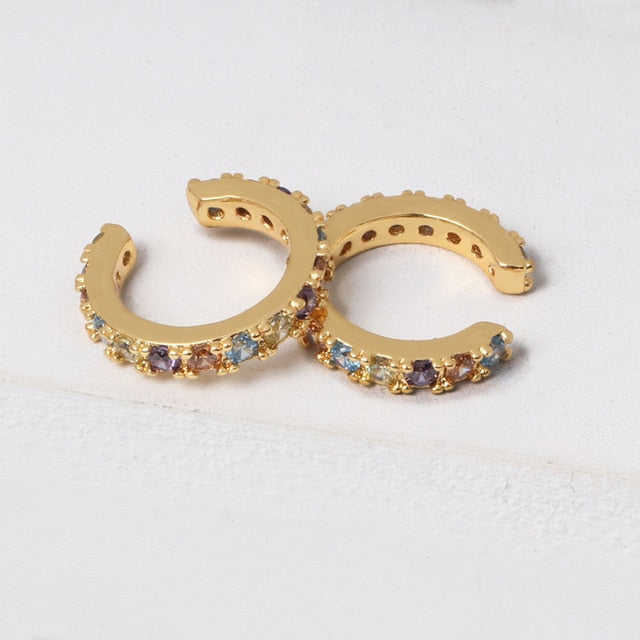 Top Quality Women Fashion CZ Small Hoop Earrings Elegant Statement Gold Color Copper Huggie Earring for Girls Wedding Jewelry