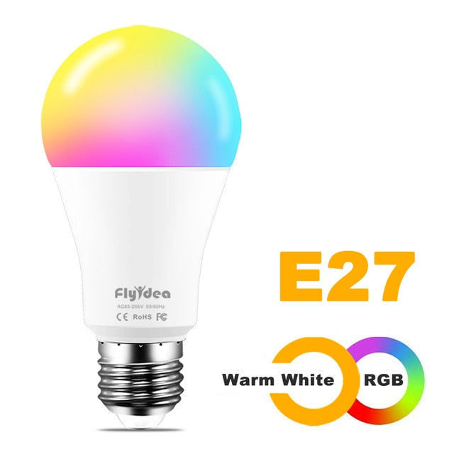 Siri Voice Control 15W RGB Smart Light Bulb Dimmable E27 B22 WiFi LED Magic Lamp AC 110V 220V Work with Alexa Google Home