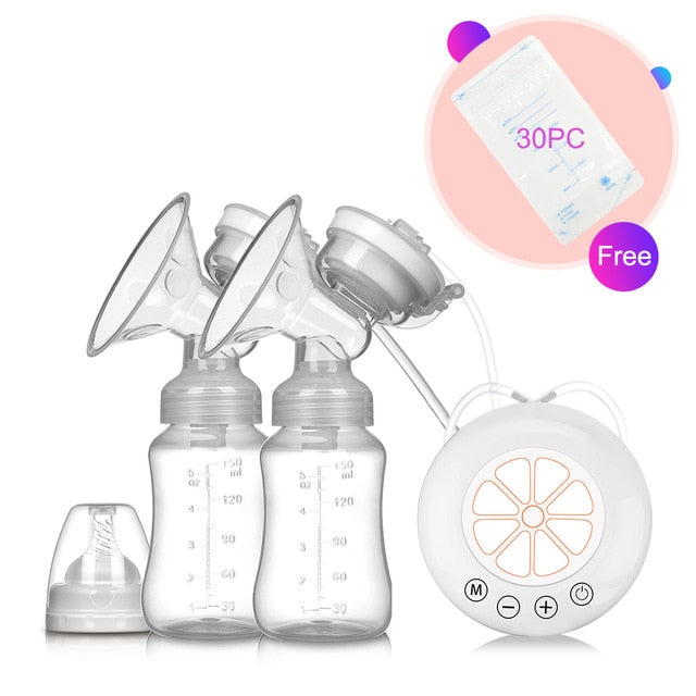 Double Electric Breast Pump USB Electric Breast Pump With Baby Milk Bottle Cold Heat Pad BPA free Powerful Breast Pumps