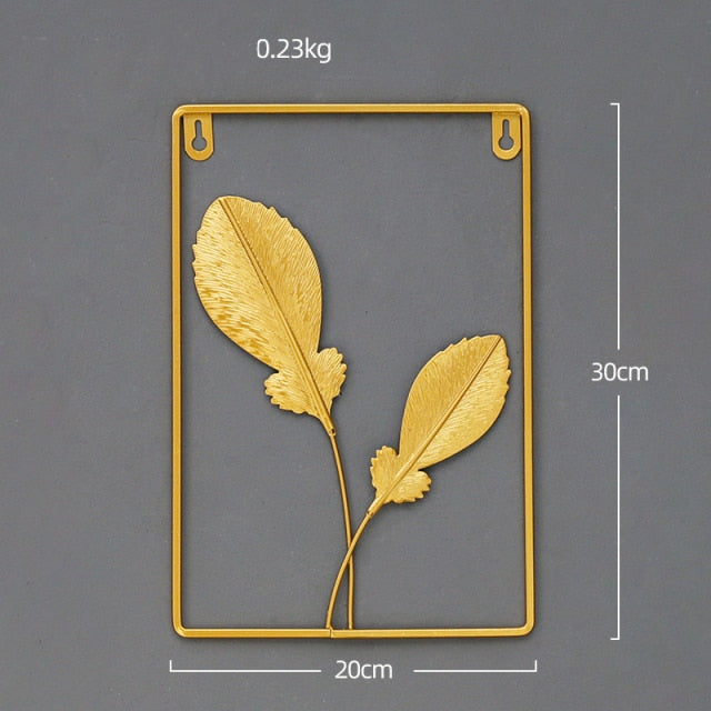 Nordic Style Leaf Shape Hanging Wall Creative Iron Ginkgo Leaf Decoration Living Room Sofa Background Wall Decor Accessories