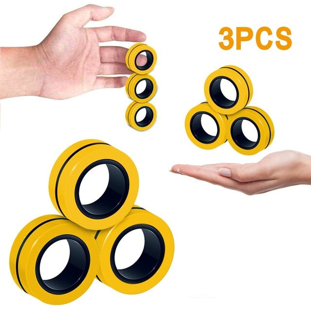 3PCs Fidget Spinner Funny Magnetic Bracelet Ring Unzip Toy Magic Ring Props Tools Anti Stress Figet Toys Stress Child Hotwhells