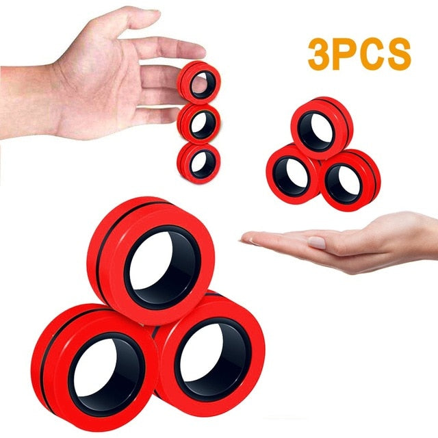 3PCs Fidget Spinner Funny Magnetic Bracelet Ring Unzip Toy Magic Ring Props Tools Anti Stress Figet Toys Stress Child Hotwhells