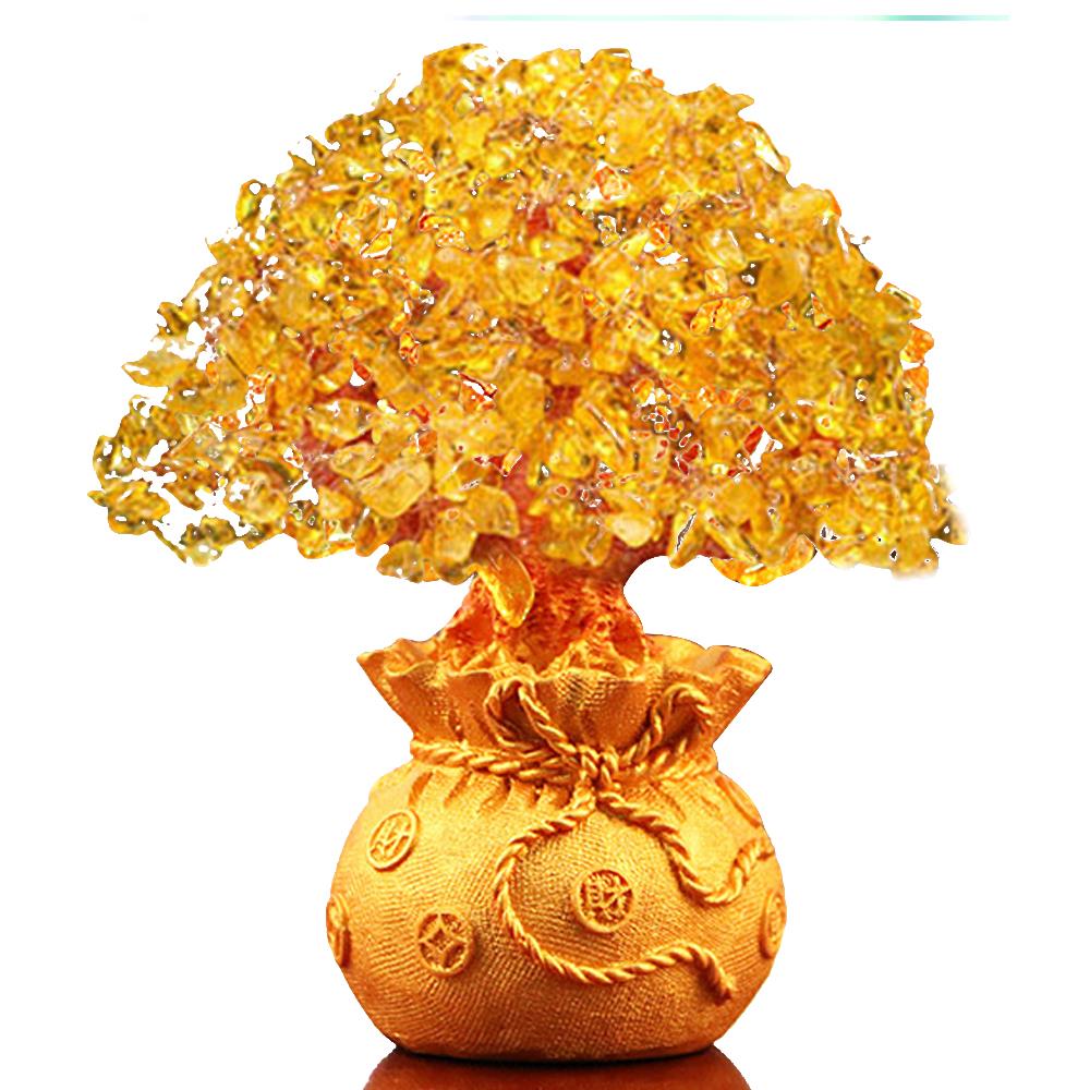 Crystal Yuanbao Tree Delicate Fortune Tree Ornament Gold Ingot Tree Ornament Money Tree Ornament Wedding Hotel Celebration Lucky