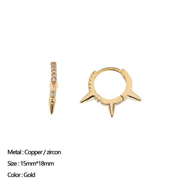 Classic Stainless Steel Ear Buckle for Women Trendy Gold Color Small Large Circle Hoop Earrings Punk Hip Hop Jewelry Accessories