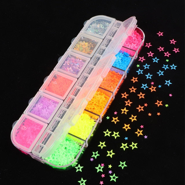 Holographics Laser star Nail Starry Sequins for Nails Colorful Flakes Paillette Tool Nail Art Decorations DIY Design supplies