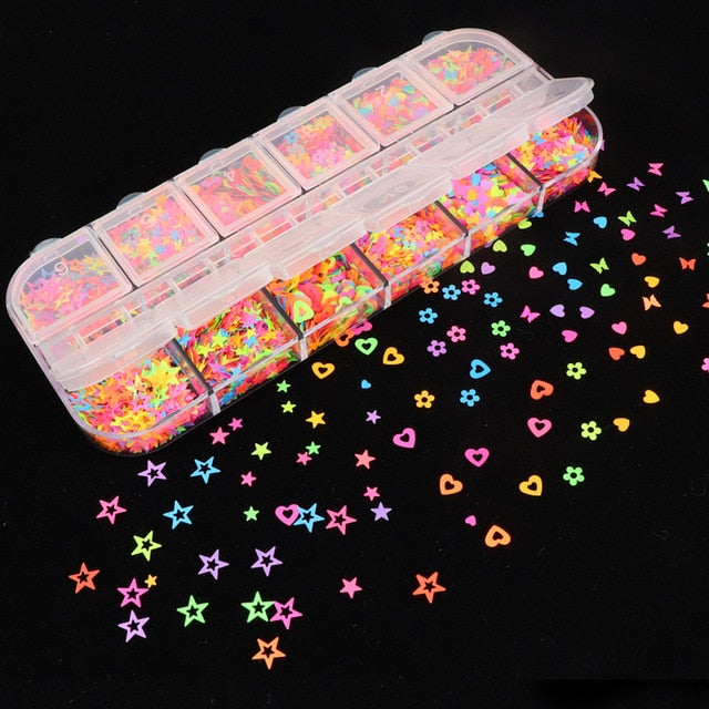 Holographics Laser star Nail Starry Sequins for Nails Colorful Flakes Paillette Tool Nail Art Decorations DIY Design supplies