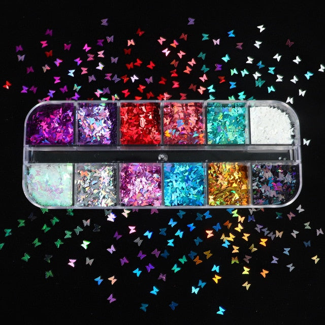 Holographics Laser star Nail Starry Sequins for Nails Colorful Flakes Paillette Tool Nail Art Decorations DIY Design supplies