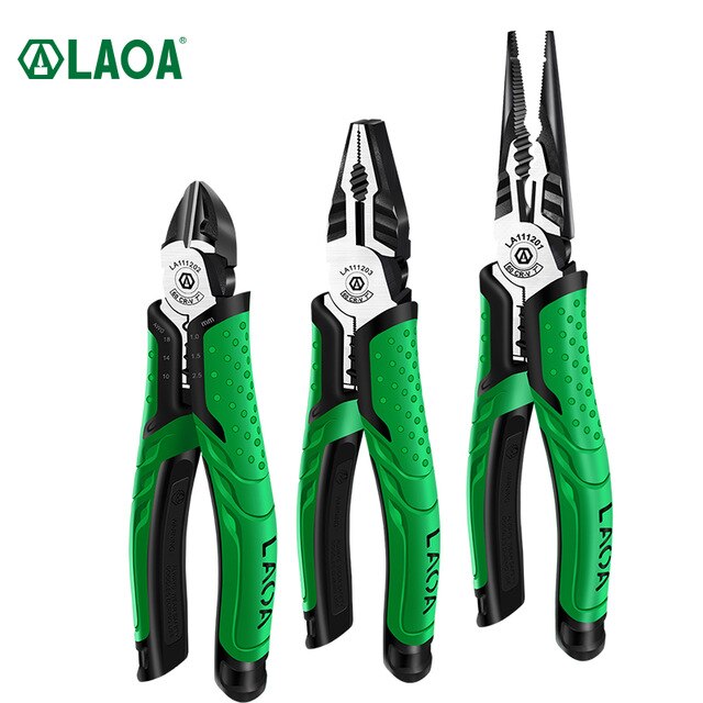 LAOA Long Nose Pliers Industrial Grade Hand Pliers Household Sets Multifunctional 7 inch Electrician Diagonal  Wire Cutters