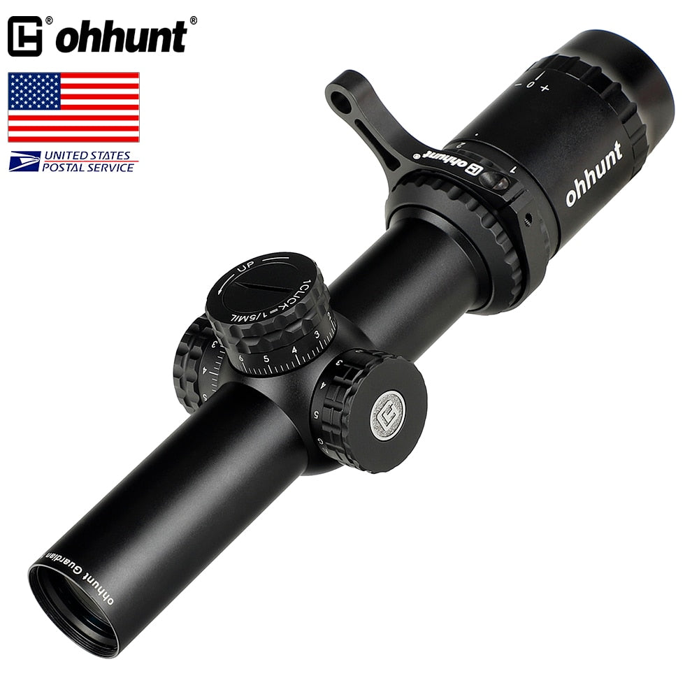 SHIP FROM USA ohhunt Guardian 1-5x24 IR Thin Edge Tactical Turrets Lock Rifle scope