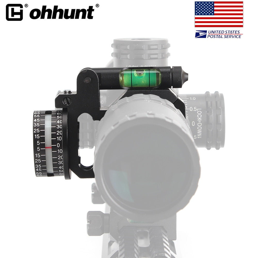 SHIP FROM USA ohhunt High Accuracy Angle Cosine Indicator Kit and Bubb Level Fit 1 inch 30mm Tube for Hunting Accessorie