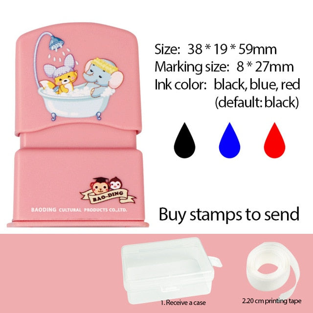Children's Name Seal Custom Student's Name Stamp  Kindergarten Clothes Waterproof Name Sticker Will Not be Washed Off
