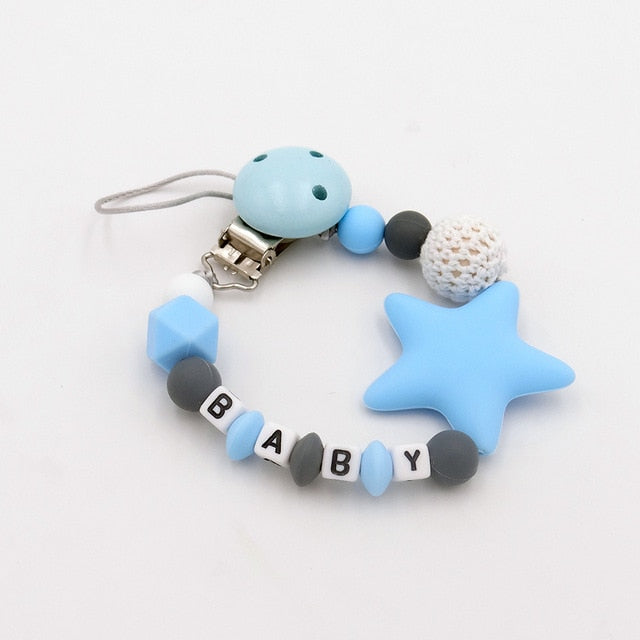 Mouse Head Style Handmade Personalized Name Pacifier Clips Silicone Attache Tetine Personnalise Infant Chupetero Personalizado