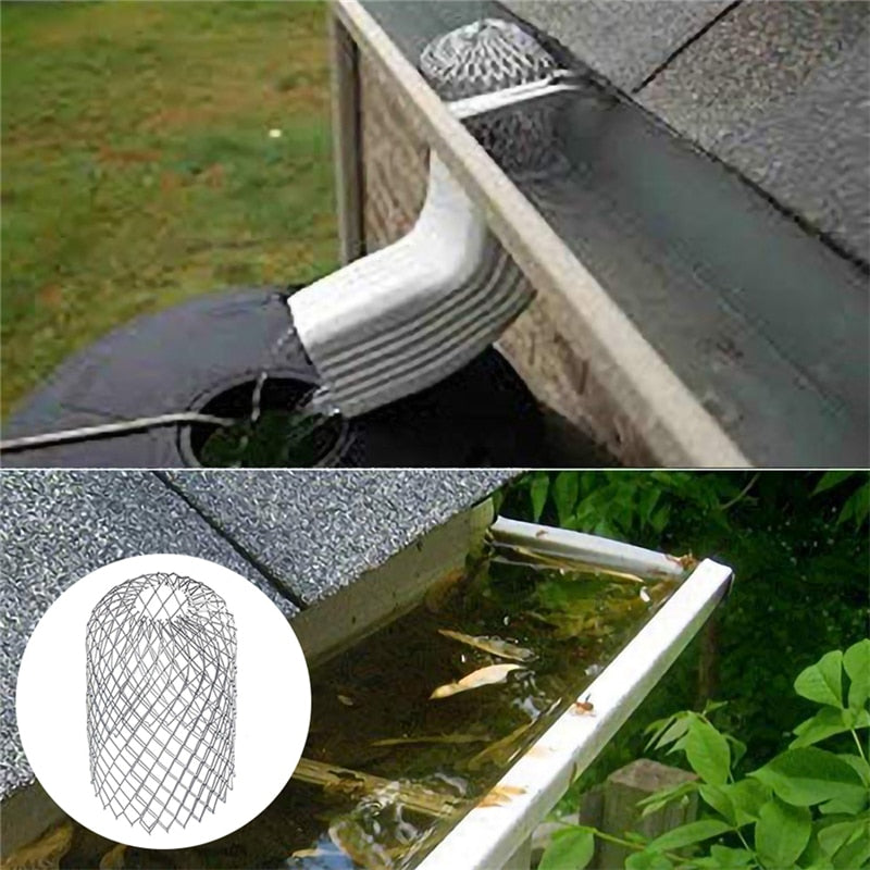 Roof Gutter Guard Filters 3 Inch Expand Aluminum Filter Strainer Stops Blockage Leaf Drains Debris Drain Net Cover