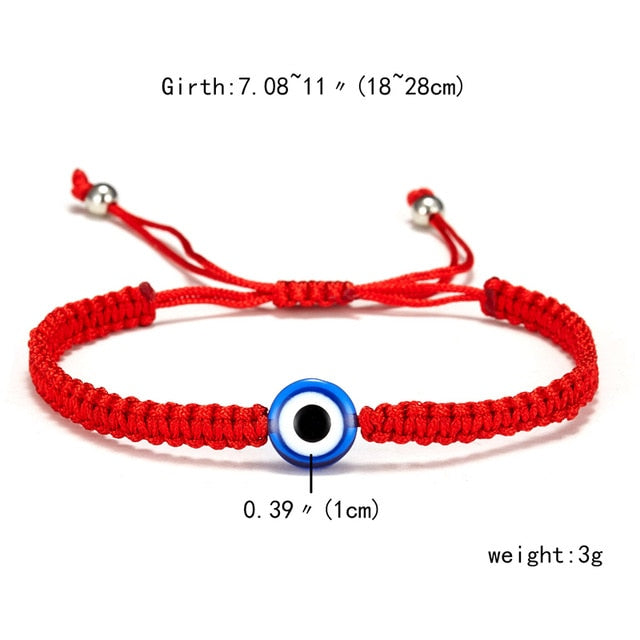 Turkish Evil Eye Hand Braided Red Thread String Bracelet Women Men Charm Lucky Rope Adjustable Bracelet Friendship Jewelry Gifts