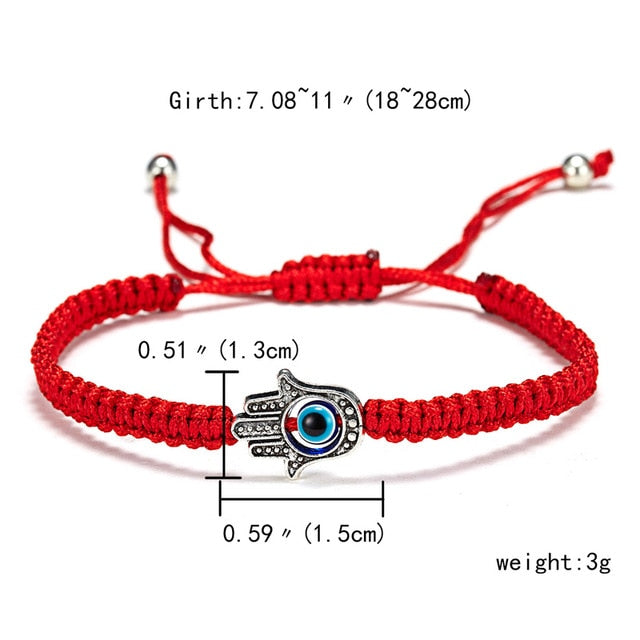Turkish Evil Eye Hand Braided Red Thread String Bracelet Women Men Charm Lucky Rope Adjustable Bracelet Friendship Jewelry Gifts