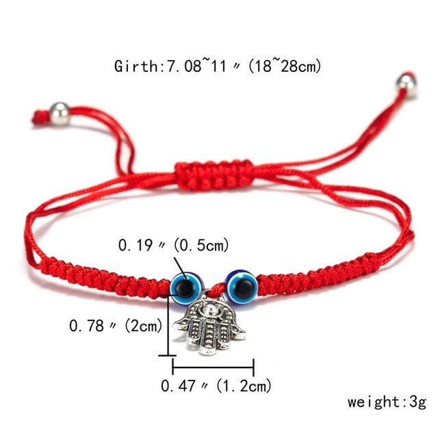 Turkish Evil Eye Hand Braided Red Thread String Bracelet Women Men Charm Lucky Rope Adjustable Bracelet Friendship Jewelry Gifts