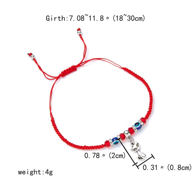 Turkish Evil Eye Hand Braided Red Thread String Bracelet Women Men Charm Lucky Rope Adjustable Bracelet Friendship Jewelry Gifts