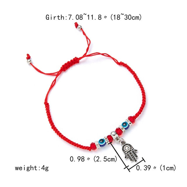 Turkish Evil Eye Hand Braided Red Thread String Bracelet Women Men Charm Lucky Rope Adjustable Bracelet Friendship Jewelry Gifts