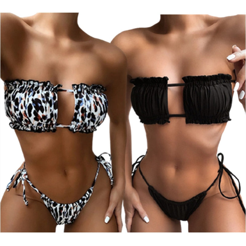 Leopard Bikinis Set For Women Swimsuit Summer Beach Wear Brazilian Biquinis Feamle Bathing Suits 2021 Sexy Women Bikini Swimwear