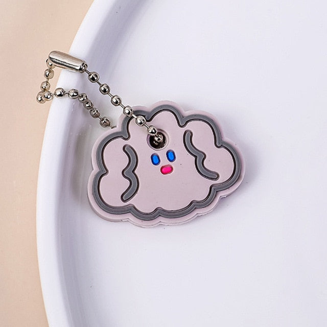 Cute Cartoon Keychain Silicone Cat Dog Protective Key Case Cover for Key Control Dust Cap Holder Gift Women Key Chain