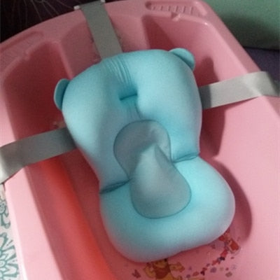 Baby Shower Bath Tub Pad Non-Slip Bathtub Seat Support Mat Newborn Safety Security Bath Support Cushion Foldable Soft Pillow