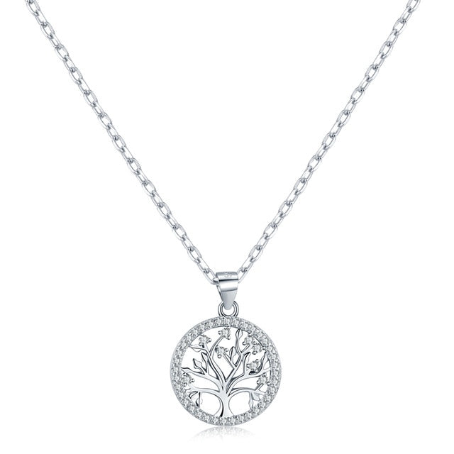 Sodrov 925 Silver Necklace Tree of Life Silver Pendant Necklace For Women Nature Lucky Silver 925 Jewelry Silver Necklace