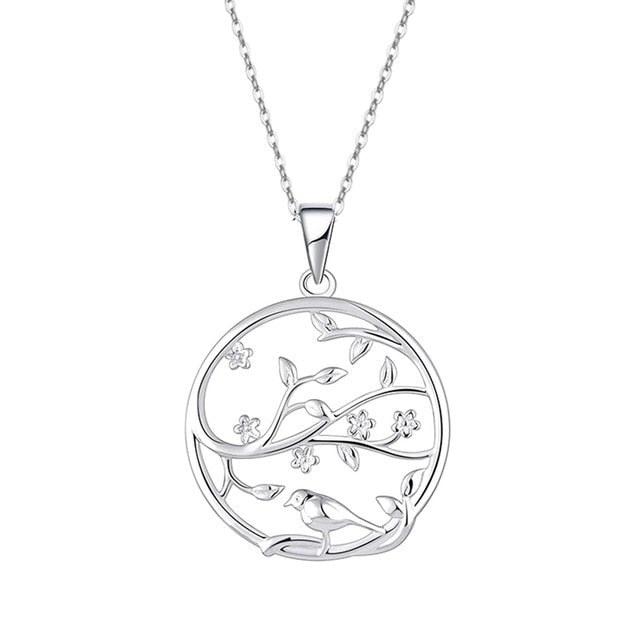 Sodrov 925 Silver Necklace Tree of Life Silver Pendant Necklace For Women Nature Lucky Silver 925 Jewelry Silver Necklace