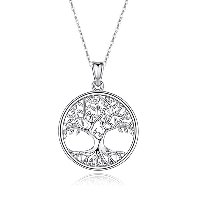 Sodrov 925 Silver Necklace Tree of Life Silver Pendant Necklace For Women Nature Lucky Silver 925 Jewelry Silver Necklace
