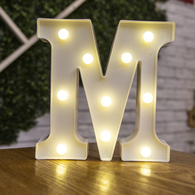Alphabet Letter LED Lights Luminous Number Lamp Decoration Battery Night Light Party Bedroom Wedding Birthday Christmas Decor