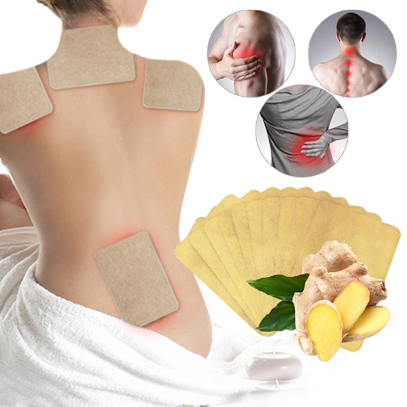 10 pcs/1bag Ginger Back Pain Patch Neck Massage Back Body Warmer Sticker Self Heating 12h Patch Winter Keep Joint Warm Foot Knee