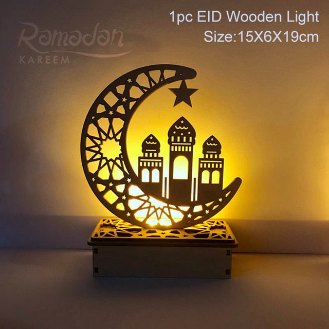 QIFU Eid Mubarak Decor Ornament Light Eid Kareem Ramadan Decor for Home Ramadan Mubarak Eid Al Adha Islamic Muslim Party Decor